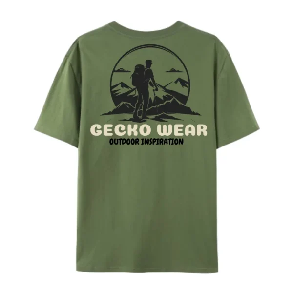 Army Green Gecko Trekking Day Tshirt - Imagen 2