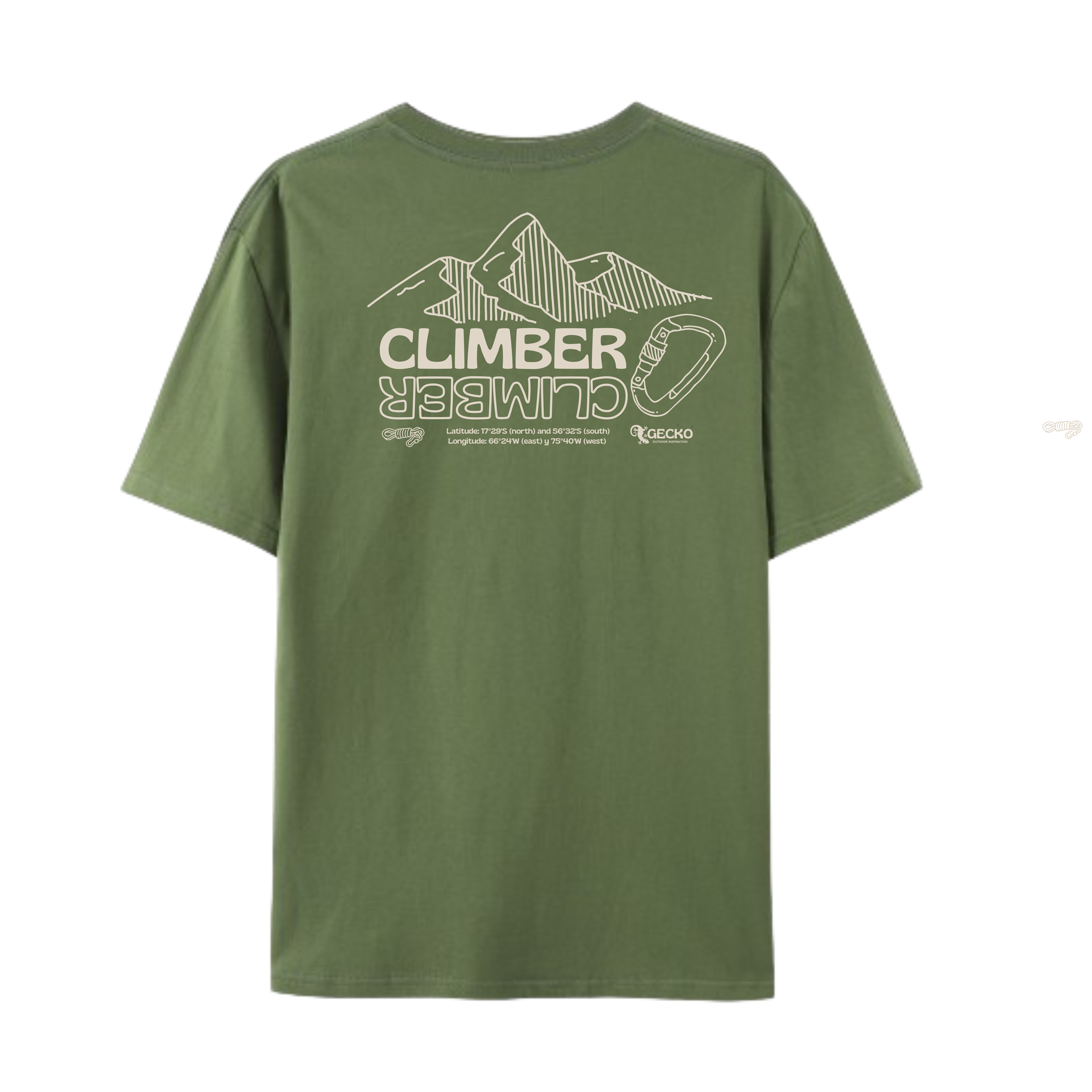 Army Green Gecko Climber tshirt - Imagen 2
